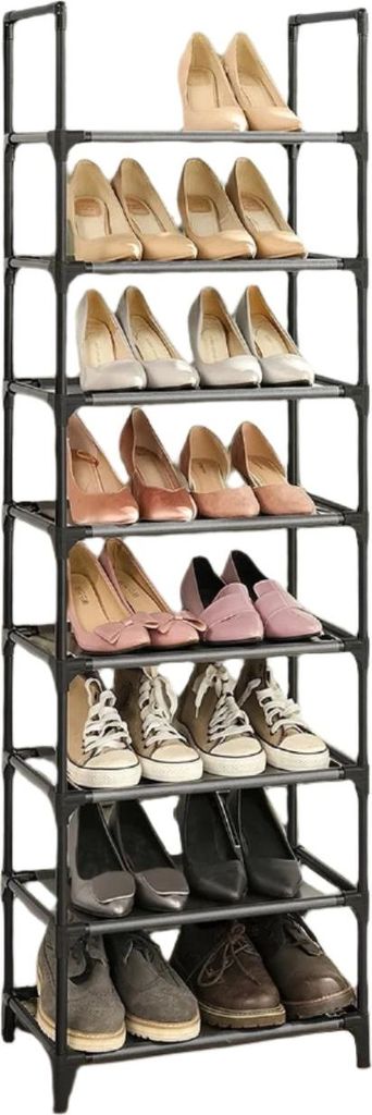 Schuhregal aus Metall - 8 Niveaus - 46 x 28 x 145 cm - Hochfestigkeit