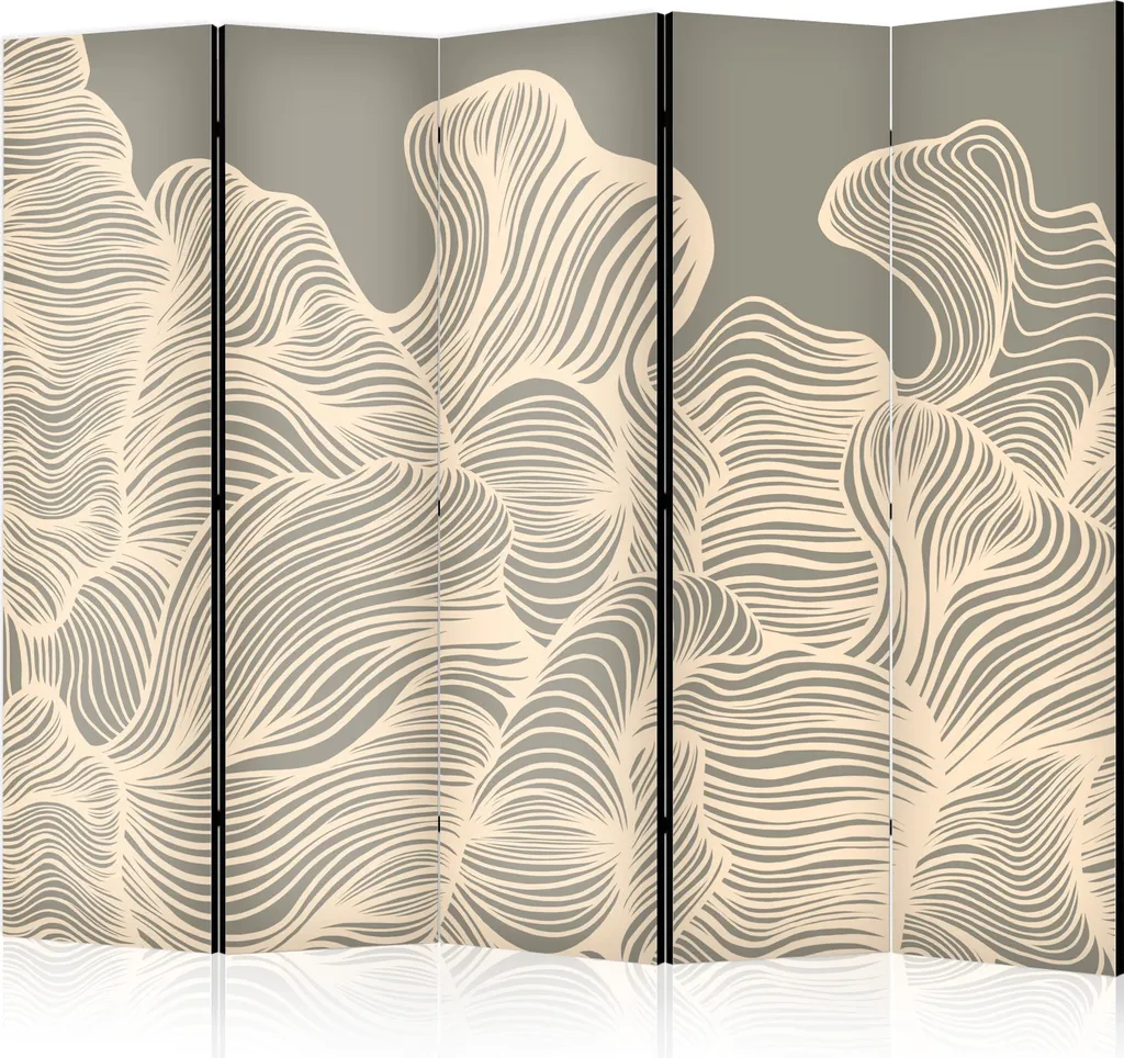 Paravent pour Séparation de Bureau et Salon XXL Beige Abstrait 225cm