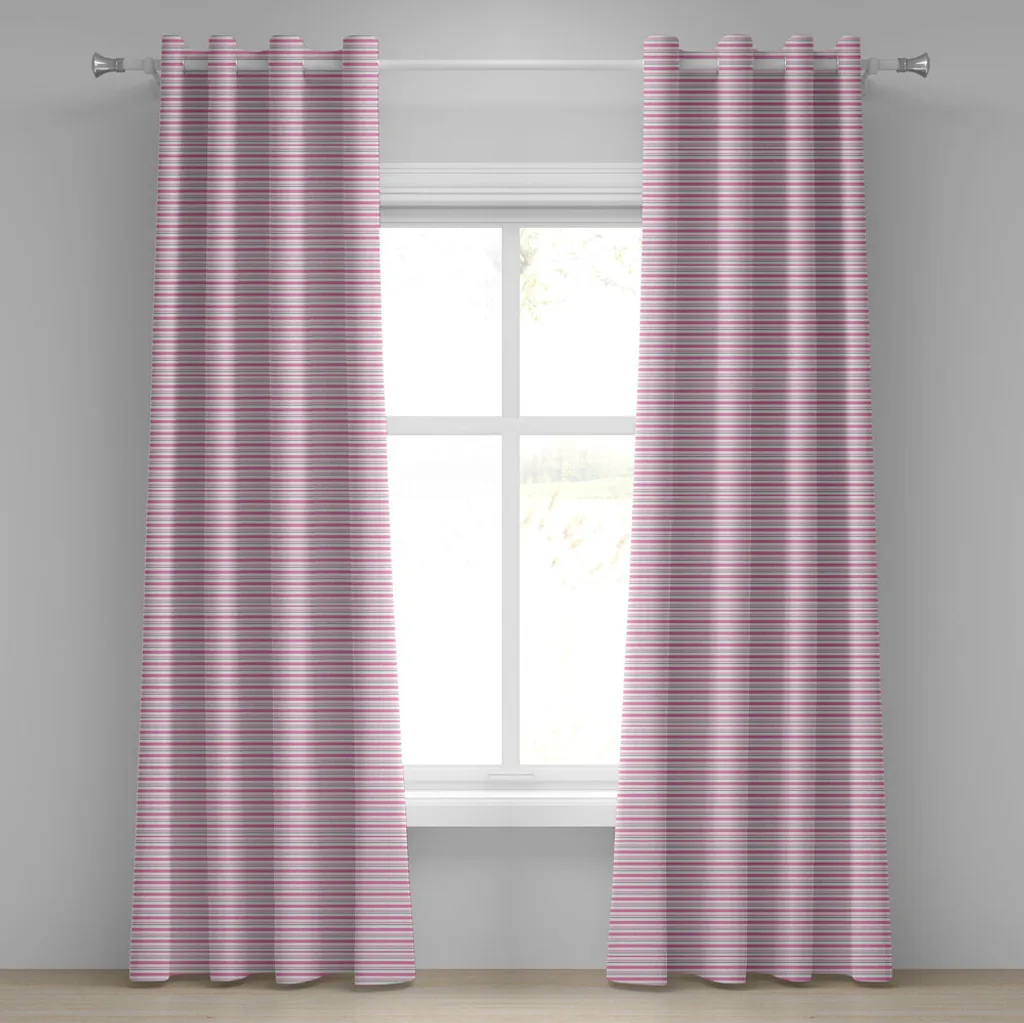 Tenda Lavabile ABAKUHAUS Bianco Grigio Rosa 280x245cm Occhielli