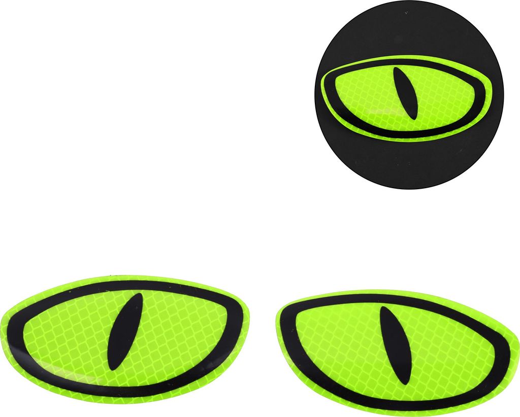 Reflektierender Stoßstangenaufkleber Fluoreszierend Grün Oval Teufelsauge Muster Reflektierender Dekoration Für Fahrzeugkarosserie Oder Tür Ode...