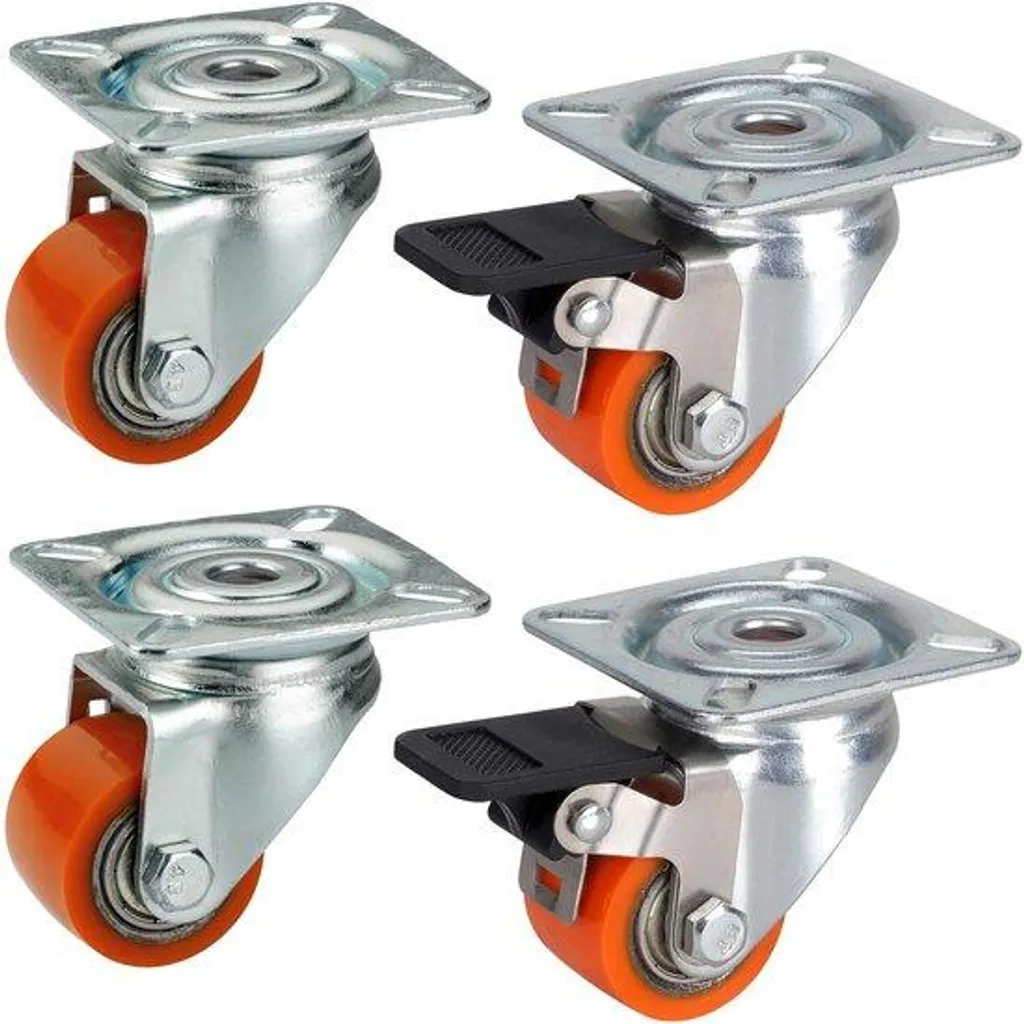 Roulette pivotante 35 mm charge 100 kg - Lot de 4 roulettes robustes