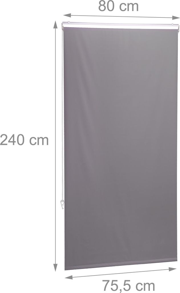 Wasserabweisendes Badezimmerrollo, Grau