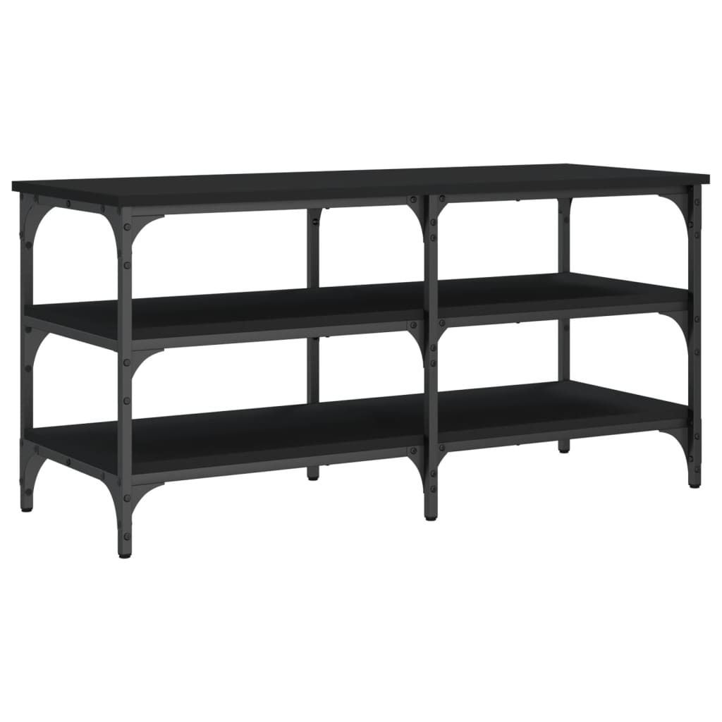 vidaXL Lavica na topánky čierna 100x38,5x49cm Materiál na Obrázok produktu 