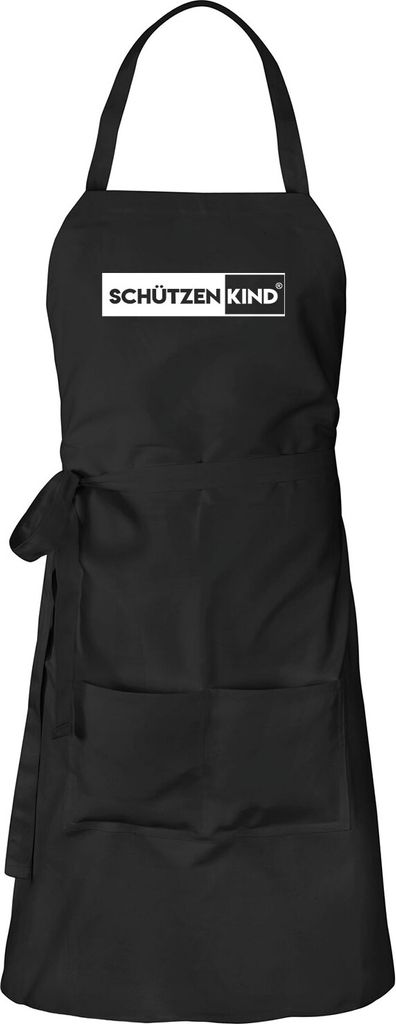 Huuraa Schürze Schützenkind Modern Schwarz mit Taschen Baumwolle Kochschürze Geschenkidee