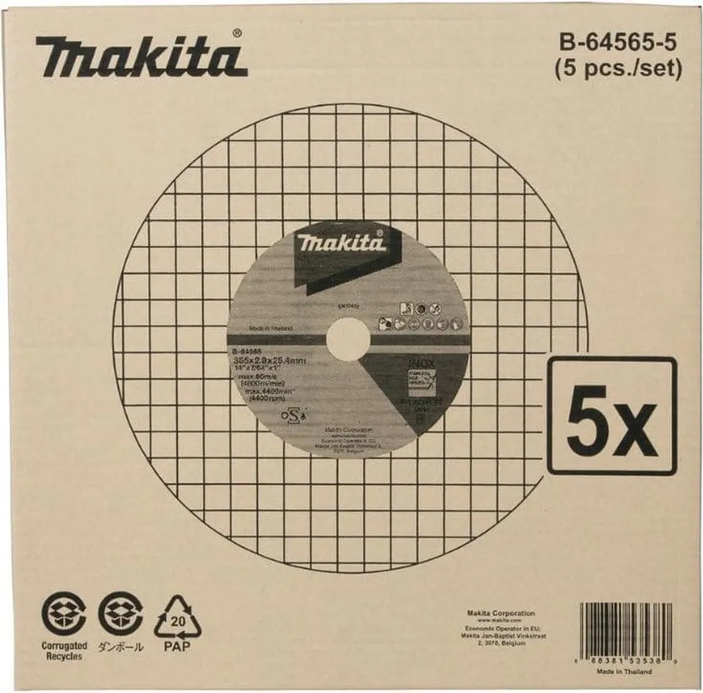 Disque à tronçonner Ø355mm Makita : finis les éclats - Lot 5 pièces