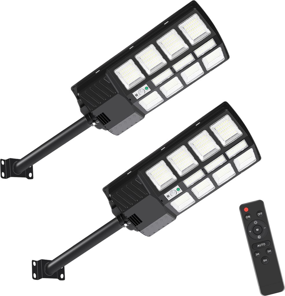 TolleTour 2X 400W Straßenlaterne Wandleuchte Solar mit Bewegungsmelder Straßenlampe LED