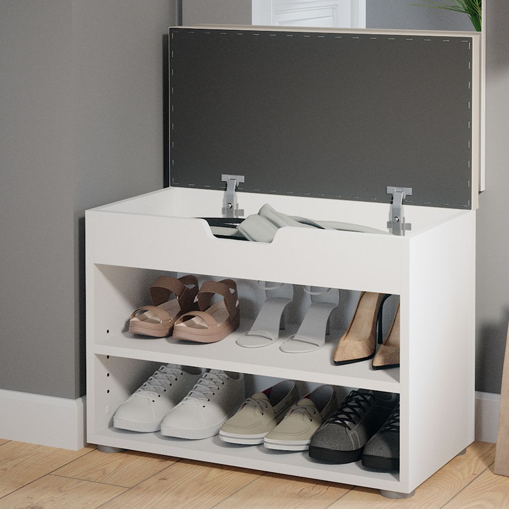 Vicco Schuhbank Rolfe, 60 x 45 cm, Weiß Produktbild 5