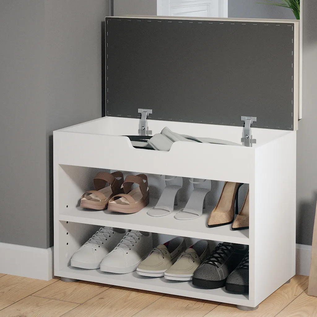 Panca per scarpe Vicco Rolfe, 60 x 45 cm, bianco