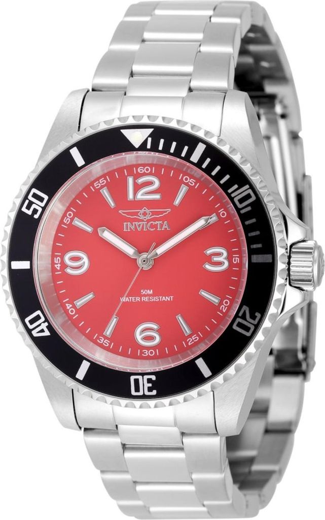 Invicta Specialty 49350 Herrenuhr - Quarzwerk - Edelstahl mit rotem Zifferblatt - 40 mm