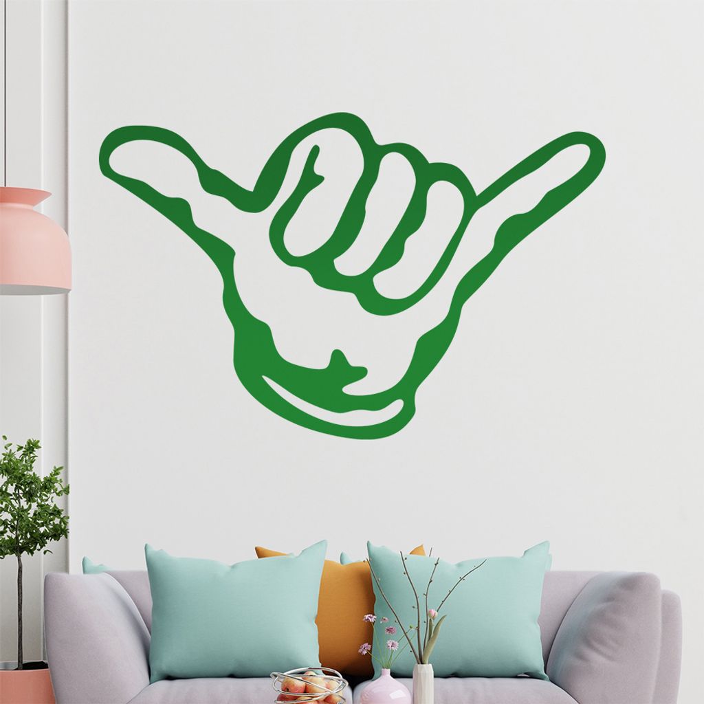 KIWISTAR Hang Loose Hand - Surfer Move Shaka Wandtattoo in 6 Größen - Wandaufkleber Wall Sticker - Dekoration, Küche, Wohnzimmer, Schlafzimmer, ...