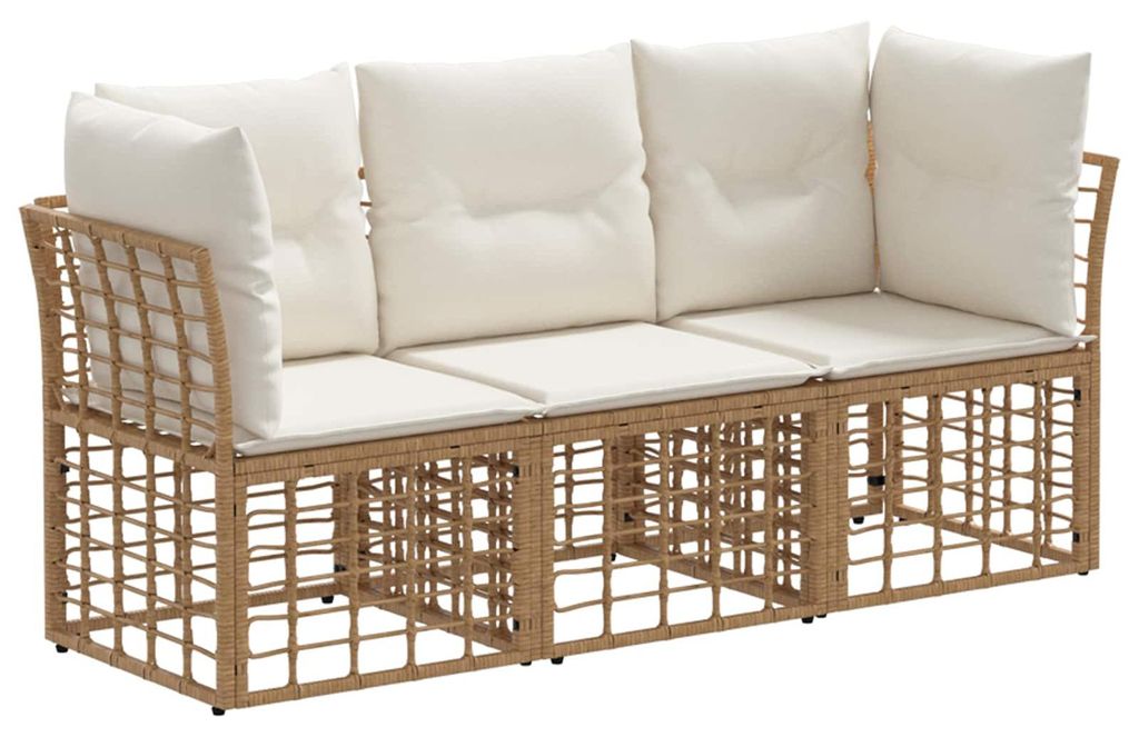 vidaXL Outdoor-Sofagarnitur Natur Polyester