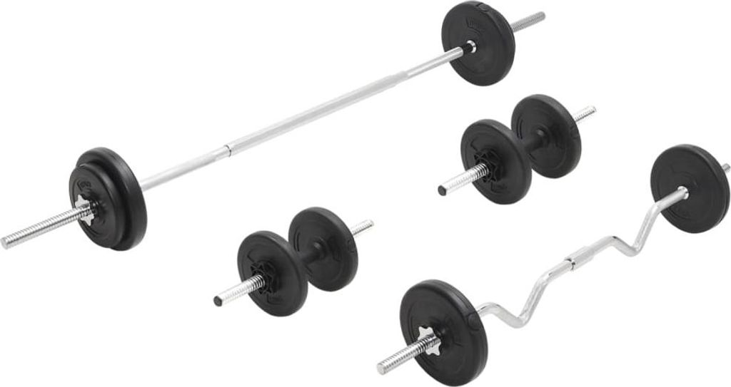 vidaXL Langhantel- und Kurzhantel-Set 30 kg