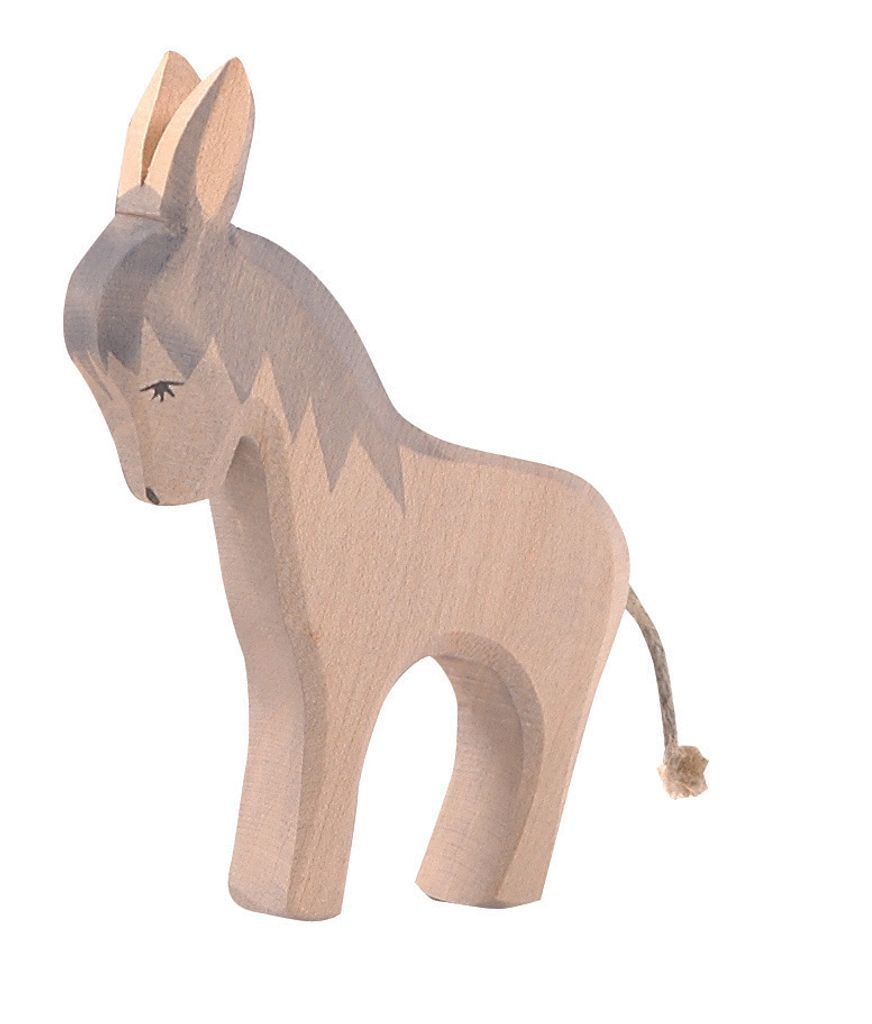 Ostheimer Handgefertigte Holzfigur Esel, stehend, 12 cm Produktbild 