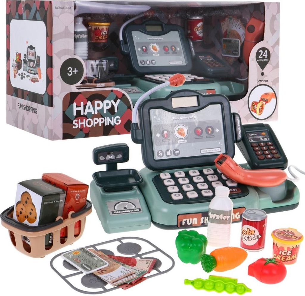 Detská pokladňa s príslušenstvom - HAPPY SHOPPING Obrázok produktu 