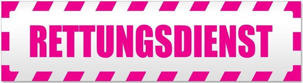 Kiwistar Rettungsdienst gestreift Magnetschild Schild magnetisch - 20cm Pink - Magnetfolie für Auto PKW Kfz