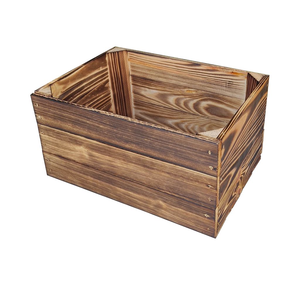 Holzkiste 35x25x19 cm - Aufbewahrungsbox Holz stabil als Schuhregal - Vintage Shabby Rustikal