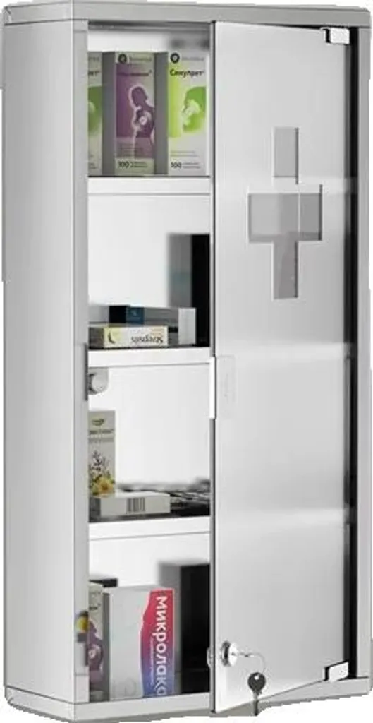 Armoire à pharmacie en acier inoxydable Modèle Slim 30x45cm Argenté