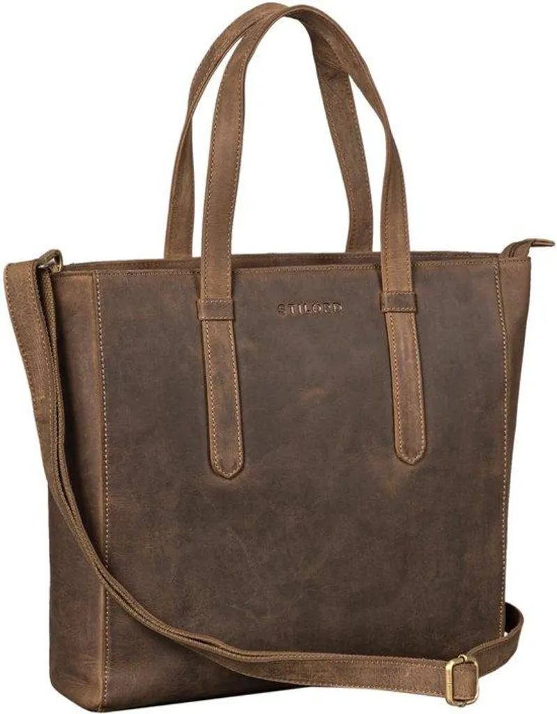 Sac de shopping XL cuir marron - Idéal pour le travail et les loisirs