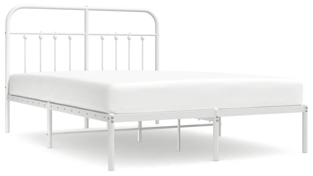 Metalowa Rama Łóżka Z Wezgłowiem Biała, 140X200 Cm Lumarko! Zdjęcie produktu 