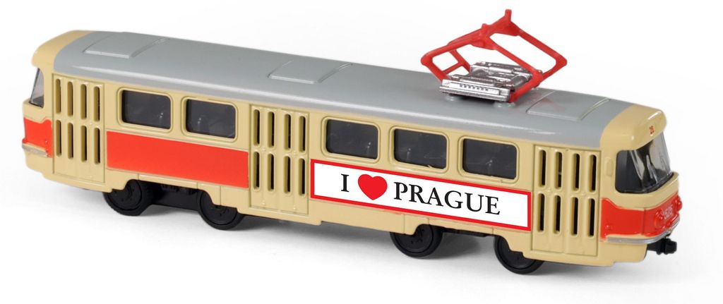 Kovová Električka 16 Cm Praha Obrázok produktu 