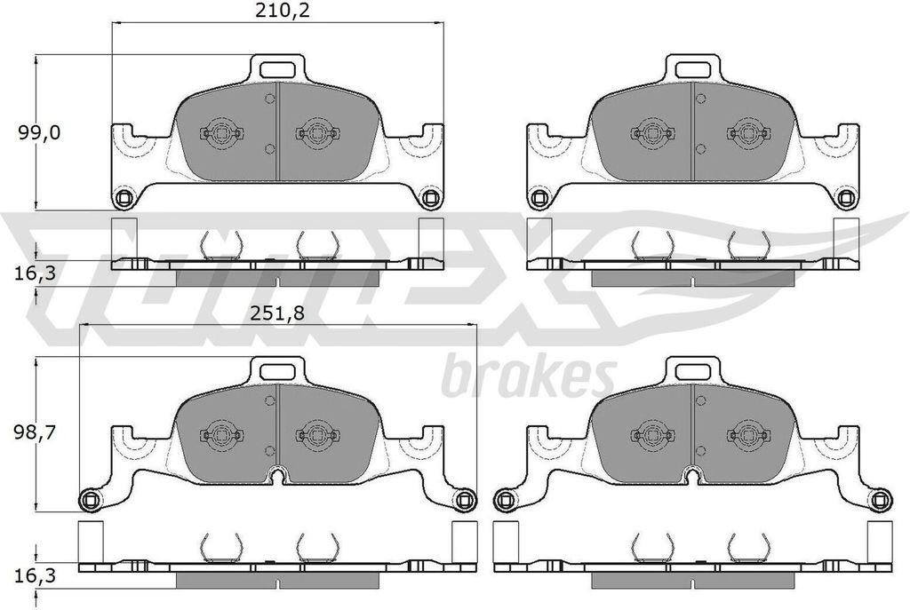 TOMEX brakes Bremsbeläge Satz Vorne Bremsklötze für AUDI A4 Produktbild 