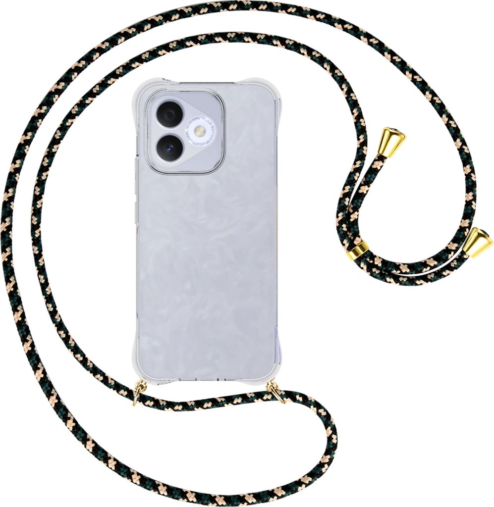 Handykette Backcover-Schutzhülle mit Band (Metall goldfarben) für Honor X60i 5G (China ) - camouflage