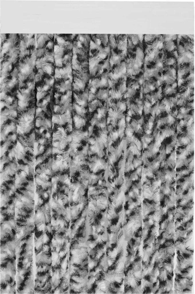 Tenda Design per Roulotte 100x200 | Ciniglia Grigio Bianco Nero