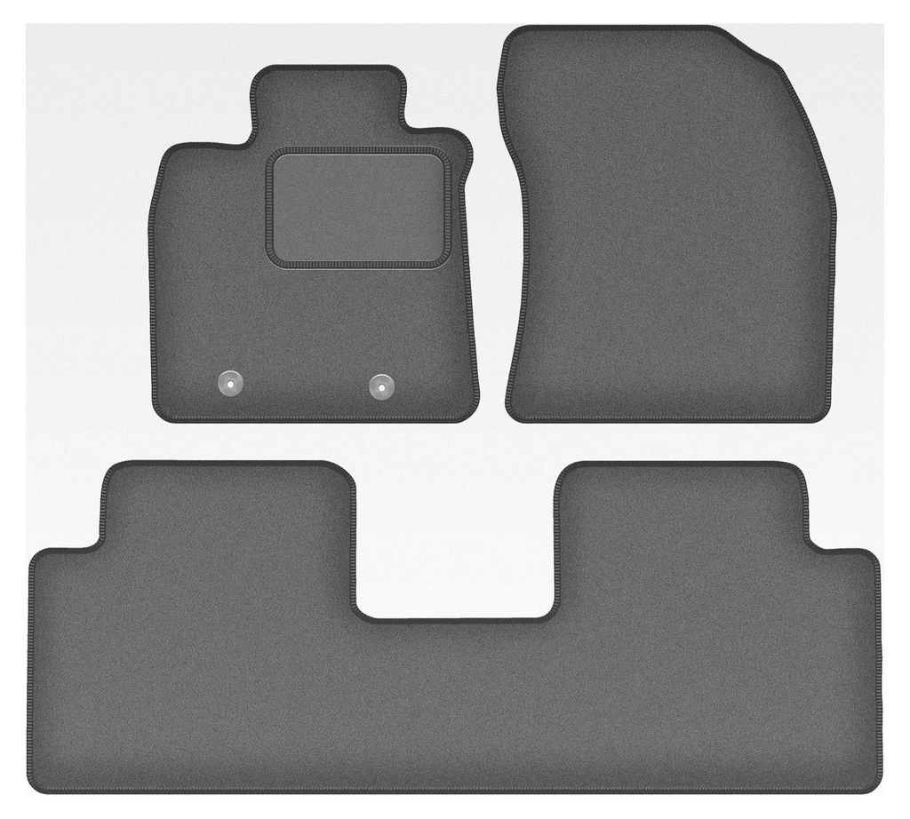Velours Fußmatten 3-teiliges Set für Toyota Avensis III T27 (2009-2018) | Qualität: CARLUX, passgenau, Graphit/Grau