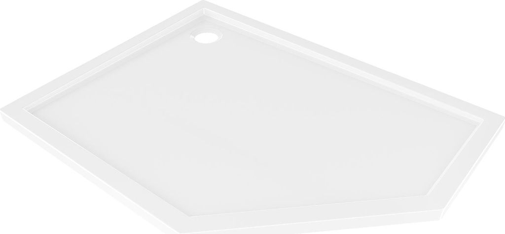 Mexen Flow Duschwanne fünfeckig schlank links 90 x 80 cm, weiß glänzend - 46P108090L