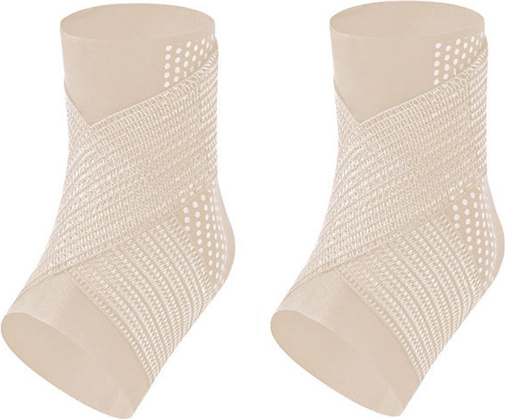 INF Sport-Knöchelbandage (verbessertes Silikonband) Beige L