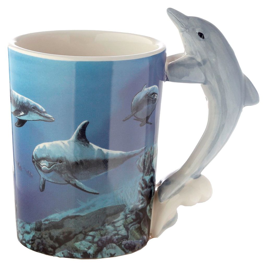 Delfin Tasse mit 3D Henkel Unterwasserwelt Produktbild 