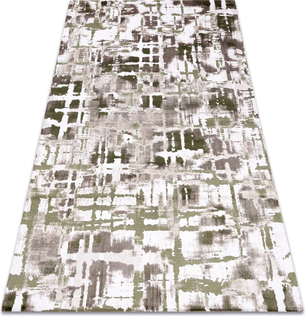 Tapis acrylique DIZAYN 8843 vert d'orient 80x150 cm pour salon chic