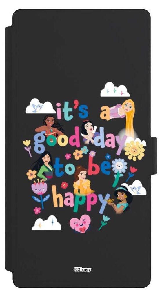 NIVOCASE Klapphülle für Samsung Galaxy S23 Ultra Handyhülle aus Kunst Leder NIVOflip schwarz Disney Princess Offizielles Lizenzprodukt Prinzessin