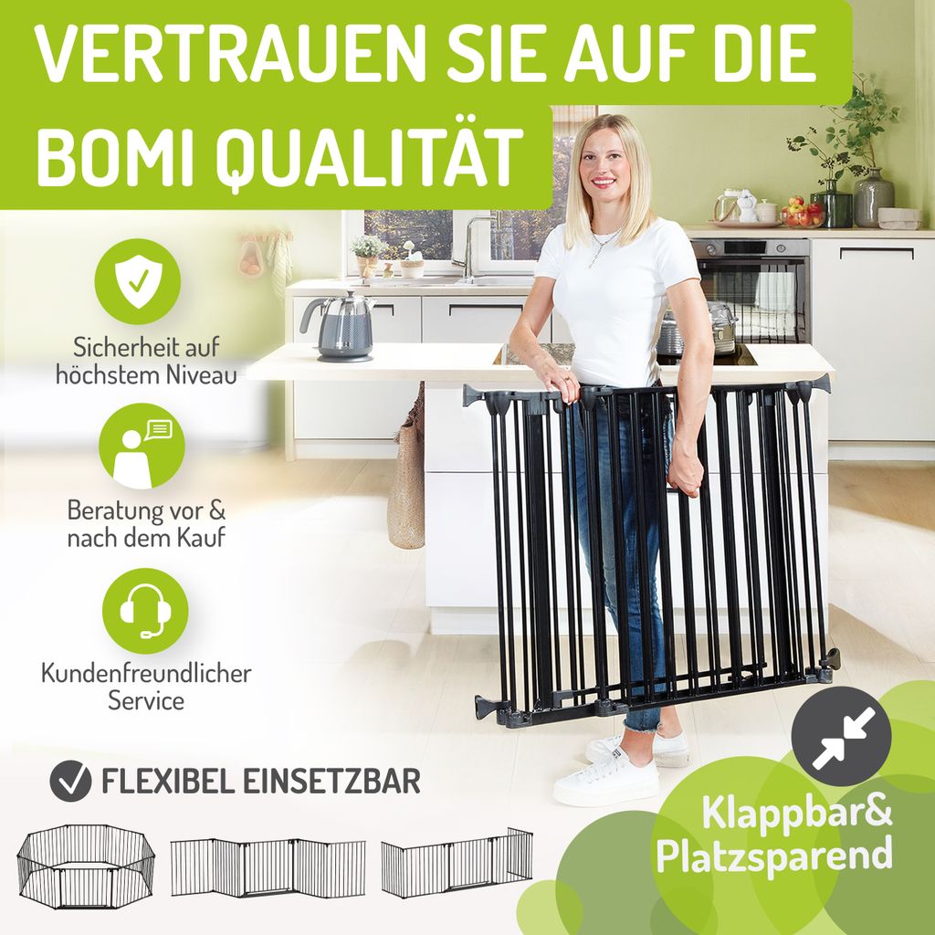 BOMI® Kinderschutzgitter Milo in Schwarz bis 525 cm | 90° Produktbild 8