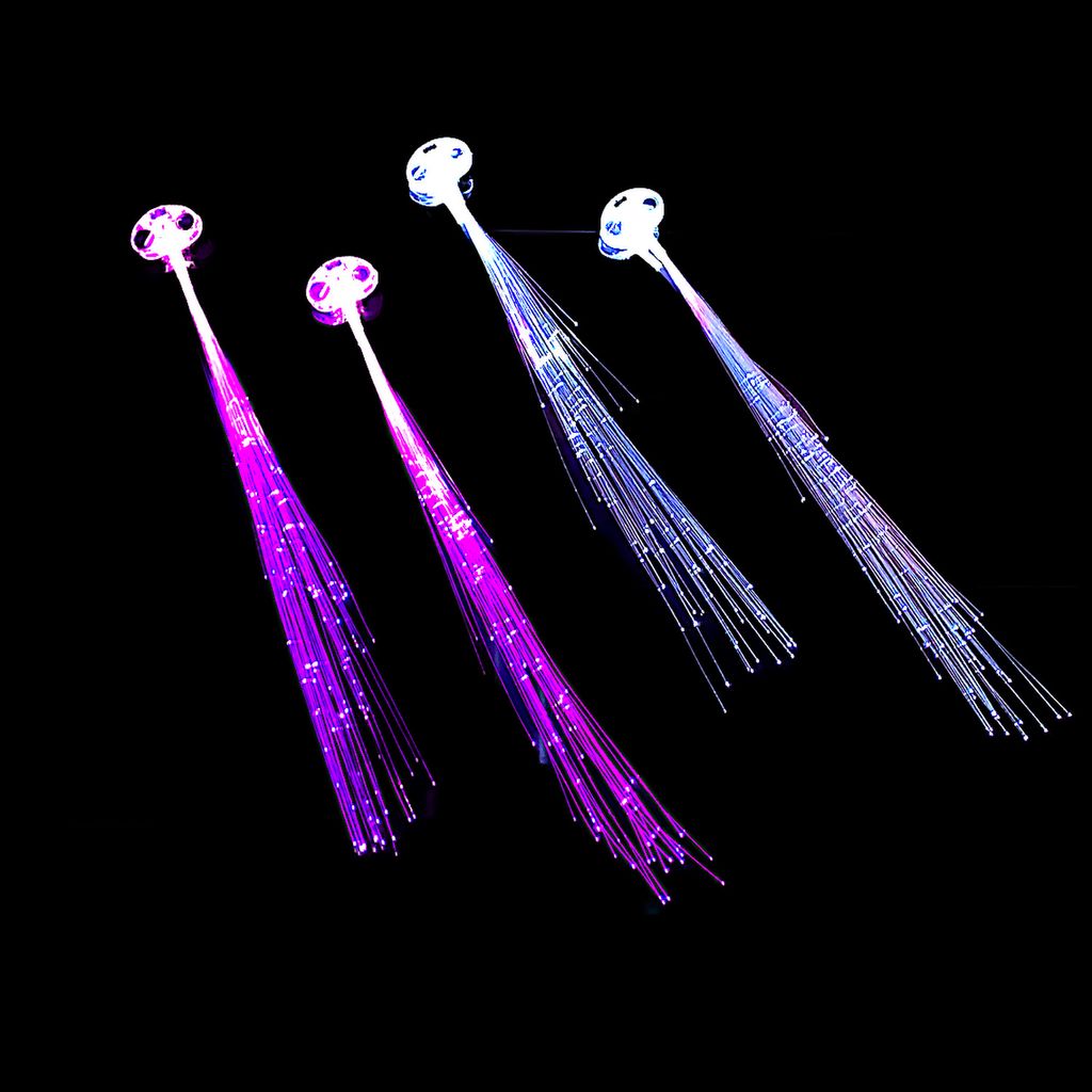 4er-Set LED Party Haarsträhnen mit leuchtenden Glasfasern Produktbild 5
