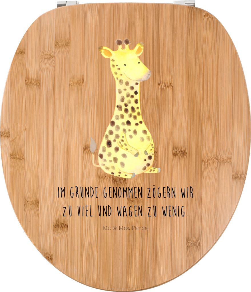 Mr. & Mrs. Panda WC Sitz Giraffe Zufrieden - Transparent - Geschenk, Afrika, Toilettendeckel, WC-Sitz, Klo-Deckel, klo deckel, Klobrille, Glück, A...