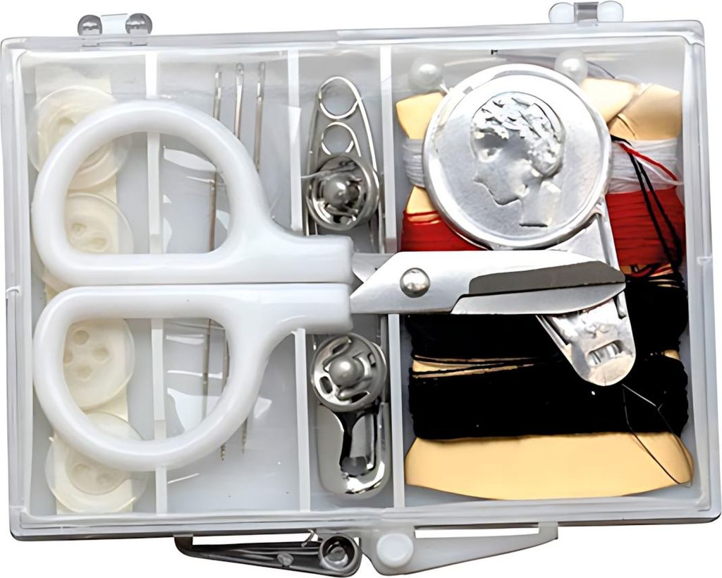 Glorex 5 2001 36 - Reisenähset, 20 teilig, ca. 7,5 x 5,3 x 1,0 cm groß, ideal auf Reisen und für Unterwegs, für schnelle Ausbesserungen immer d...