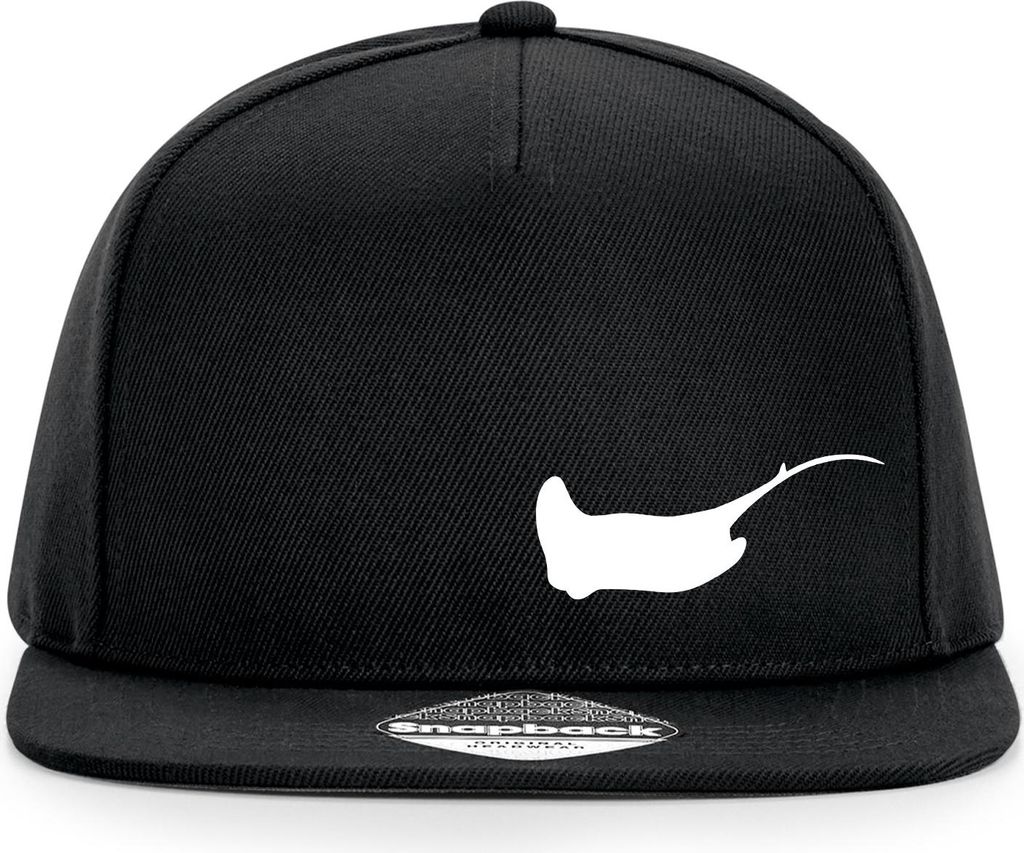 Huuraa Cappy Mütze Rochen Silhouette Black Polyester Snapback Kappe Geschenkidee