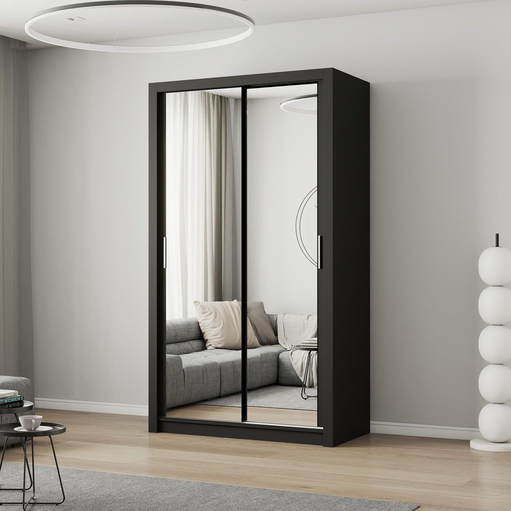 Schwebetürenschrank Kleiderschrank Schrank 120cm Produktbild 