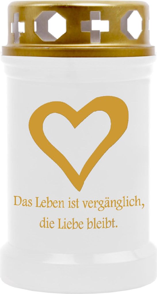 Grabkerze Weiß ( Druck Gold ), Brenndauer: 40 Stunden, Produktbild 