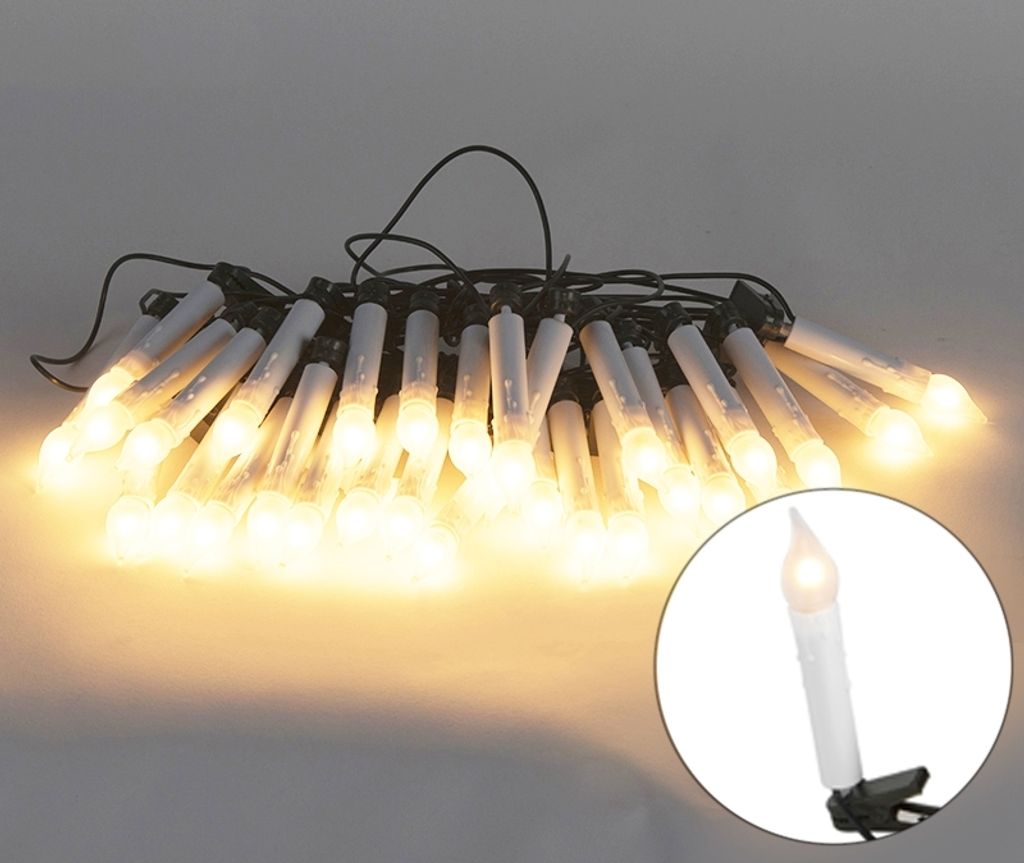 Kaemingk Weihnachtsleuchten Lichterkette Kerze 30 Matt weiß LED 12 Meter