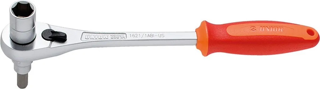 Clé à cliquet Unior 14mm et 8mm rouge pour boîtier pédalier 3/8"