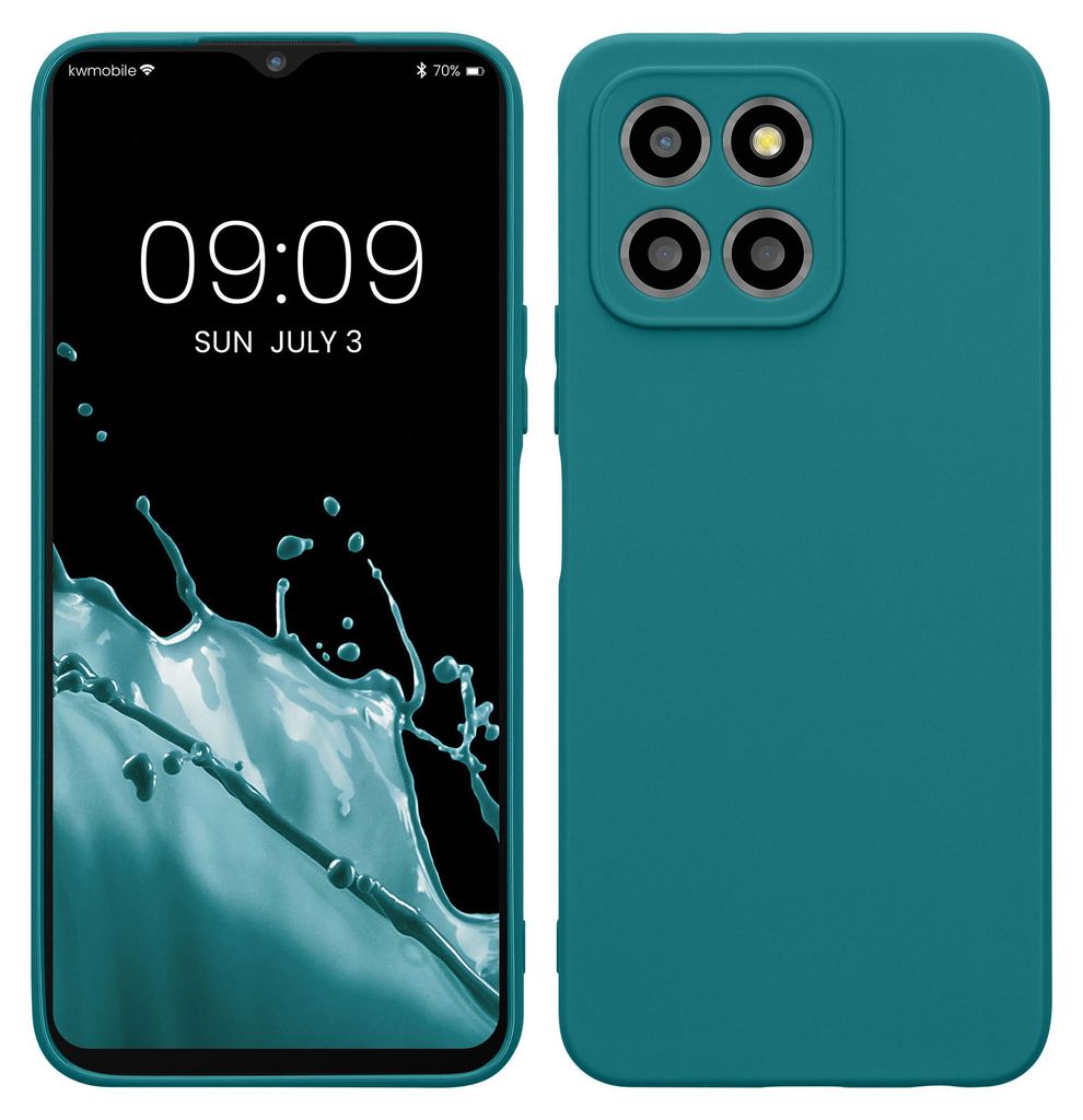 kwmobile Handyhülle für HONOR X8 5G / X6 / 70 Lite 5G Hülle - weiches Handy Silikon Case - Schutzhülle Cover - Petrol matt