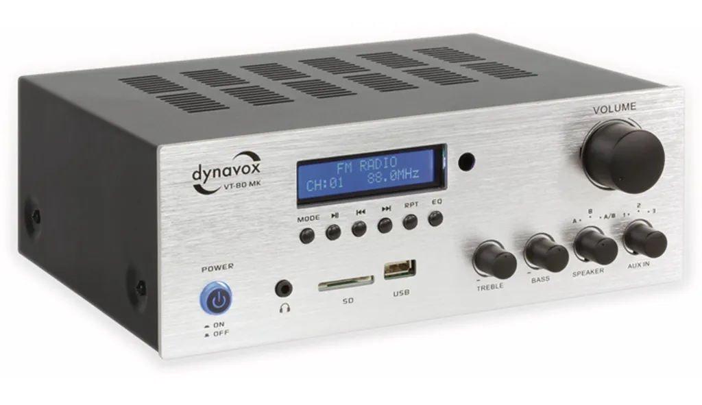Ampli Hi-Fi stéréo compact Dynavox VT-80 MK Argent pour 4 enceintes