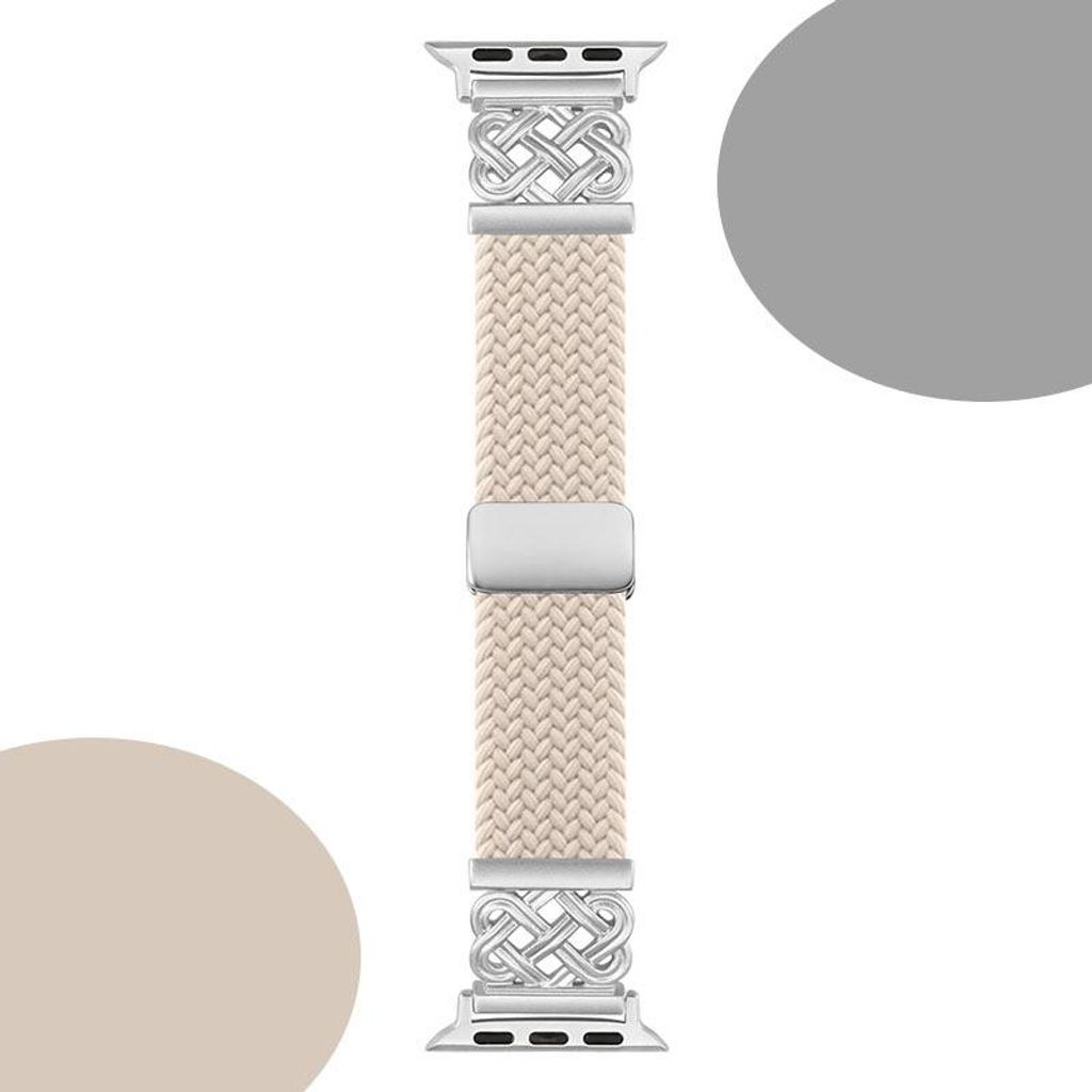 INF Stylisches geflochtenes magnetisches Nylonarmband für Apple Watch S9 Rosa S
