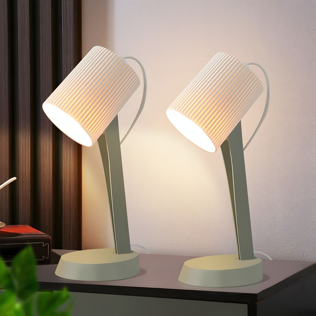 ZMH Tischleuchte Kabels Grün Nachttischlampe 2er Set Tischlampe Wohnzimmer E14 Tischlampen Moderne Landhausstil für Esstisch Schlafzimmer