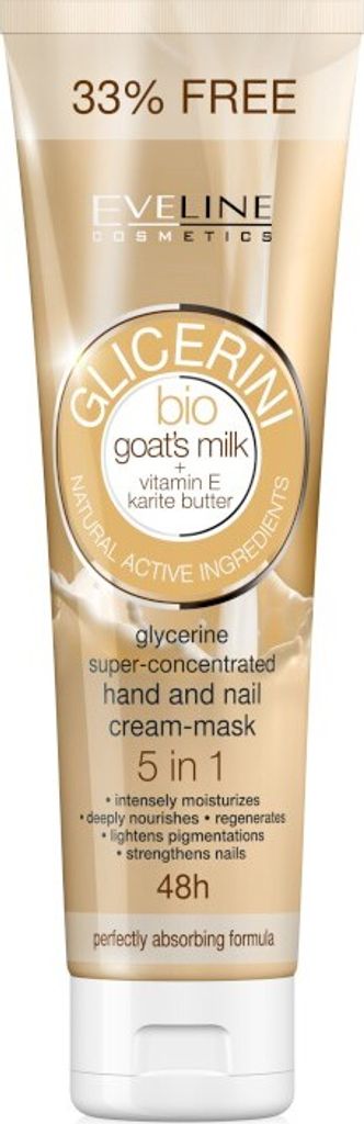 Eveline Cosmetics Glicerini Hand and Nail Cream-Mask With Goat's Milk 100ml