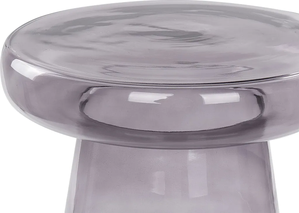 Table d'appoint en verre gris teinté transparent - Sellette déco chic - 5