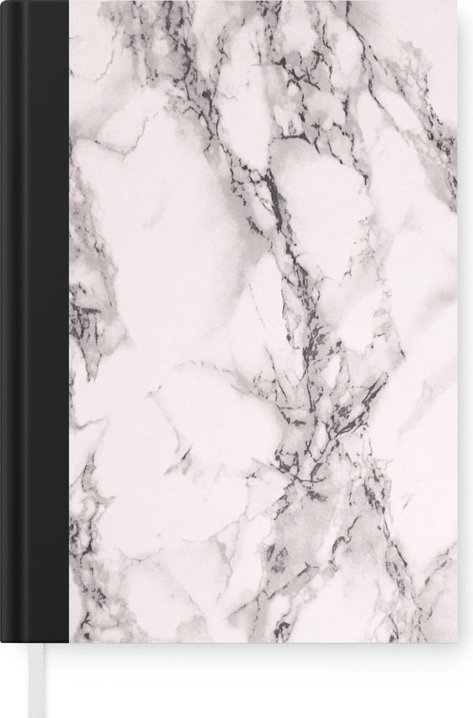 MuchoWow Notizbuch Tagebuch Haushaltsbuch Notebook A5 Marmor - Adern - Schwarz - Notizblock - Notizheft - Notebook - Schreibblock - Papier