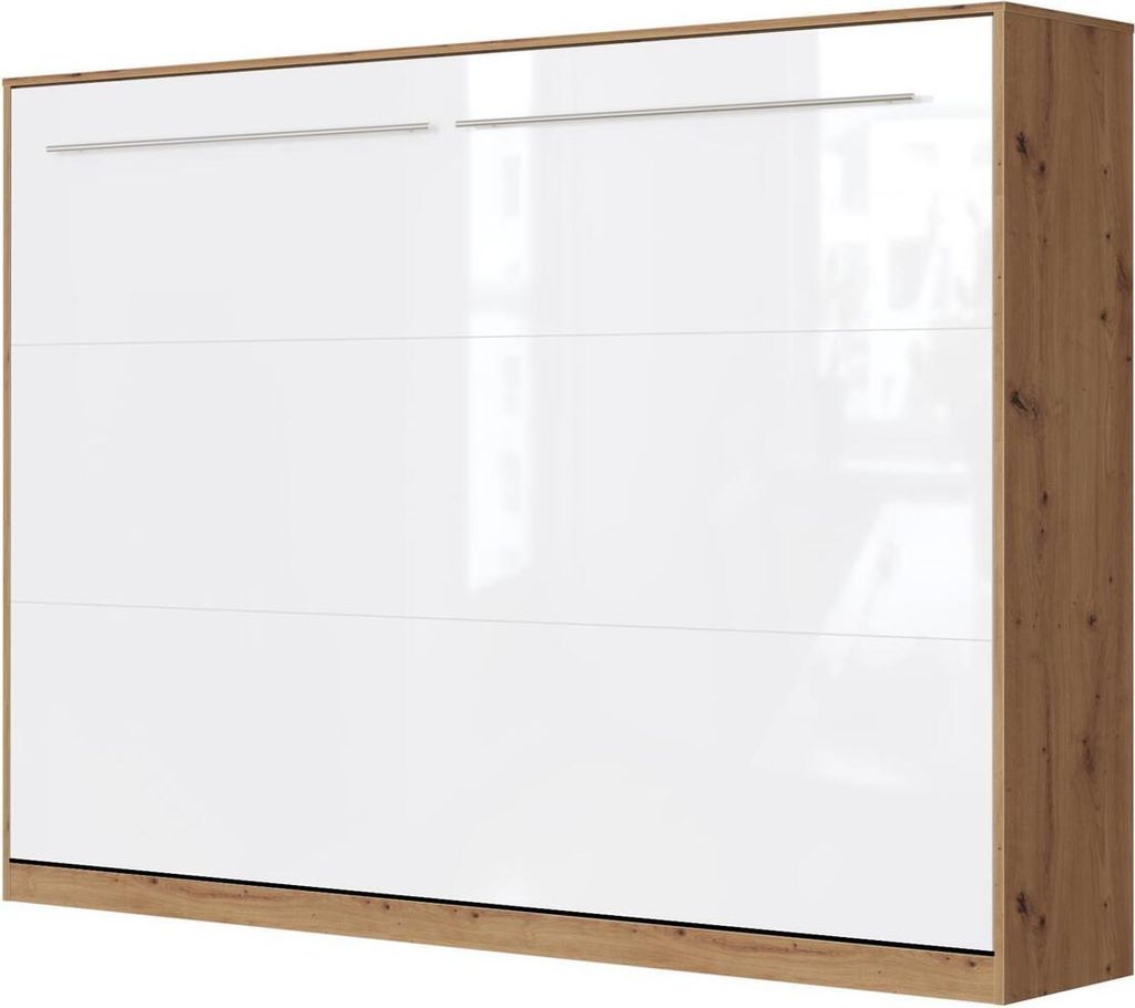 SMARTBett Standard Komfort Lattenrost 140x200 Horizontal Komfort Wildeiche/Weiss Hochglanz